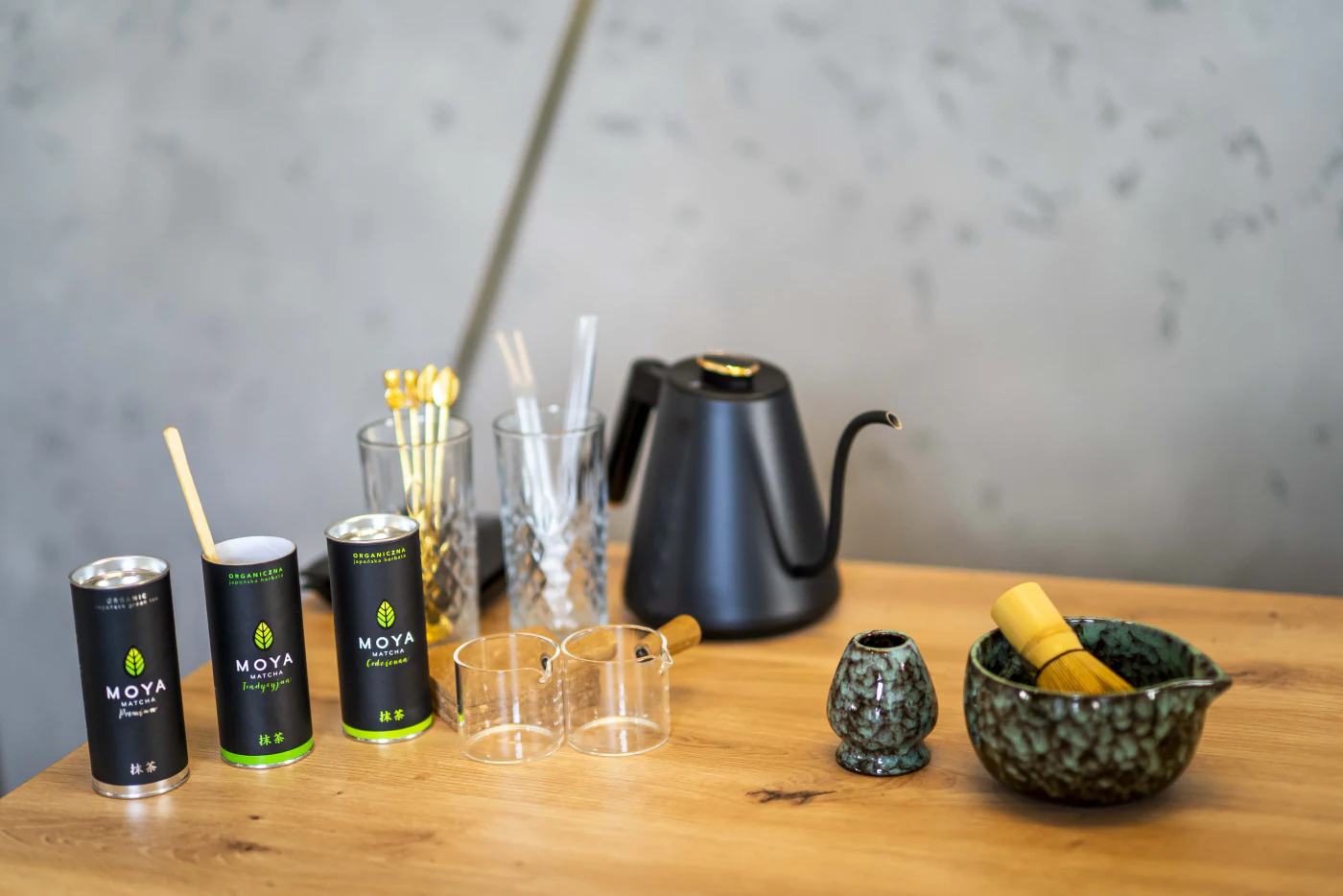 Stanowisko matcha baru podczas wydarzenia